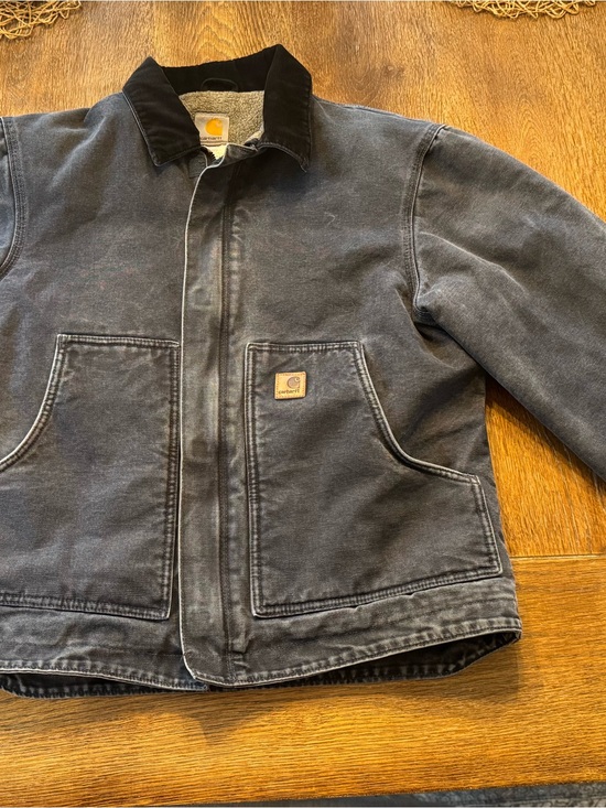 Carhartt Other - Vintage Carhartt J164 PTL Black Jean Jacket with Corduroy Collar